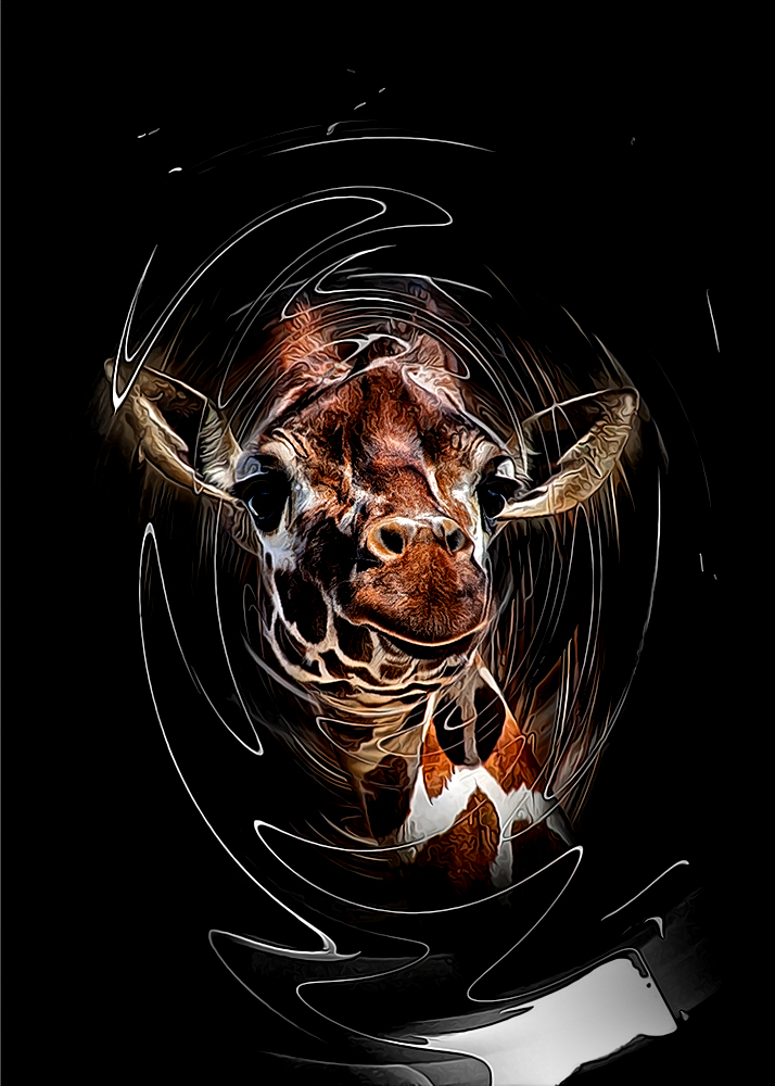Netgiraffe - Reticulated giraffe (Dreaming - Twirl Paint Photoshop Action)